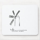 mill op witte achtergrond muismat (Voorkant)