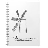 mill op witte achtergrond notitieboek (Voorkant)