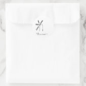 mill op witte achtergrond ronde sticker (Tas)