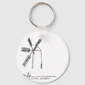 mill op witte achtergrond sleutelhanger (Voorkant)