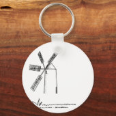 mill op witte achtergrond sleutelhanger (Voorkant)
