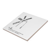 mill op witte achtergrond tegeltje (Zijkant)
