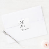 mill op witte achtergrond vierkante sticker (Envelop)