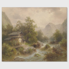 Mill over een bergstroom (door Albert Rieger) Cadeaupapier