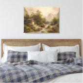 Mill over een bergstroom (door Albert Rieger) Canvas Afdruk (Insitu (Slaapkamer))
