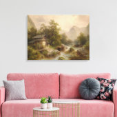 Mill over een bergstroom (door Albert Rieger) Canvas Afdruk (Insitu (Woonkamer))