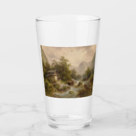 Mill over een bergstroom (door Albert Rieger) Glas