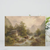 Mill over een bergstroom (door Albert Rieger) Kaart (Staand voorkant)