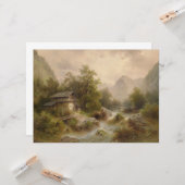 Mill over een bergstroom (door Albert Rieger) Kaart (Voorkant / Achterkant in situ)