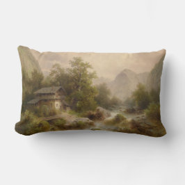 Mill over een bergstroom (door Albert Rieger) Kussen