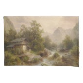 Mill over een bergstroom (door Albert Rieger) Kussensloop (Voorkant-Links)