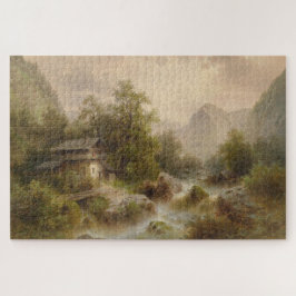 Mill over een bergstroom (door Albert Rieger) Legpuzzel