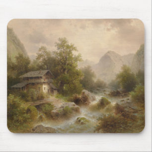 Mill over een bergstroom (door Albert Rieger) Muismat