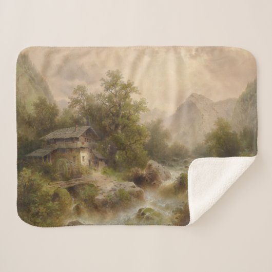 Mill over een bergstroom (door Albert Rieger) Sherpa Deken (Voorkant (horizontaal))