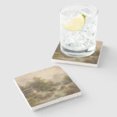 Mill over een bergstroom (door Albert Rieger) Stenen Onderzetter (Zijkant)