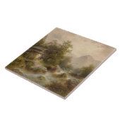 Mill over een bergstroom (door Albert Rieger) Tegeltje (Zijkant)