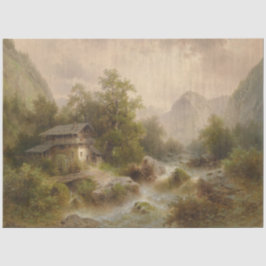 Mill over een bergstroom (door Albert Rieger) Tissuepapier