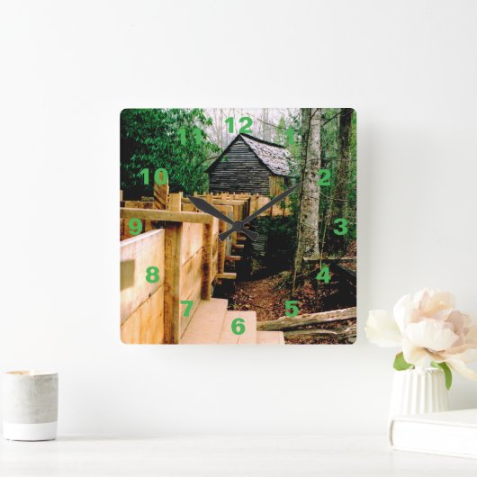 Mill Scene Clock Vierkante Klok (Huis)