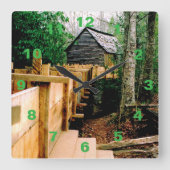 Mill Scene Clock Vierkante Klok (Voorkant)