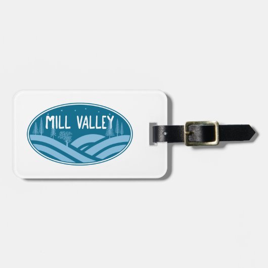 Mill Valley Californië in de buitenlucht Bagagelabel (Voorkant horizontaal)