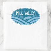 Mill Valley Californië in de buitenlucht Ovale Sticker (Tas)