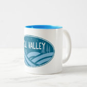 Mill Valley Californië in de buitenlucht Tweekleurige Koffiemok (Voorkant rechts)