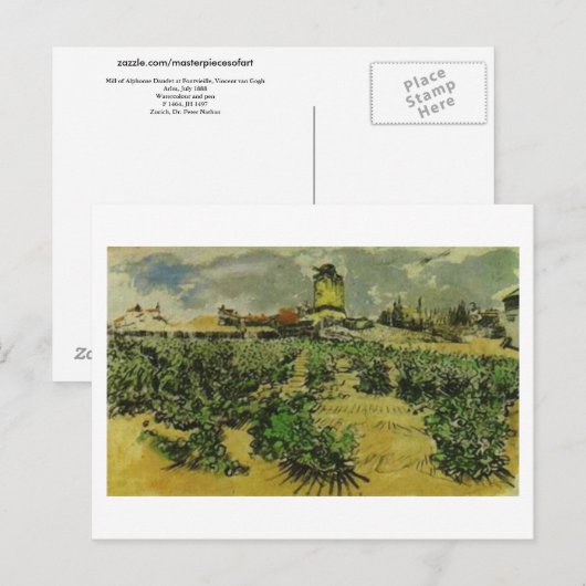Mill van Alphonse Daudet, Vincent van Gogh Briefkaart (Voorkant / Achterkant)