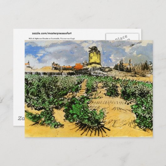 Mill van Alphonse Daudet, Vincent van Gogh Briefkaart (Voorkant / Achterkant)