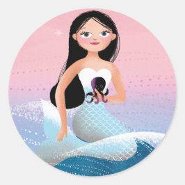 Milla de Zeemeermin illustratie Ronde Sticker
