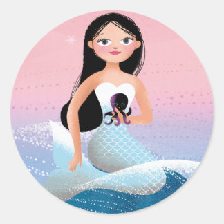 Milla de Zeemeermin illustratie Ronde Sticker