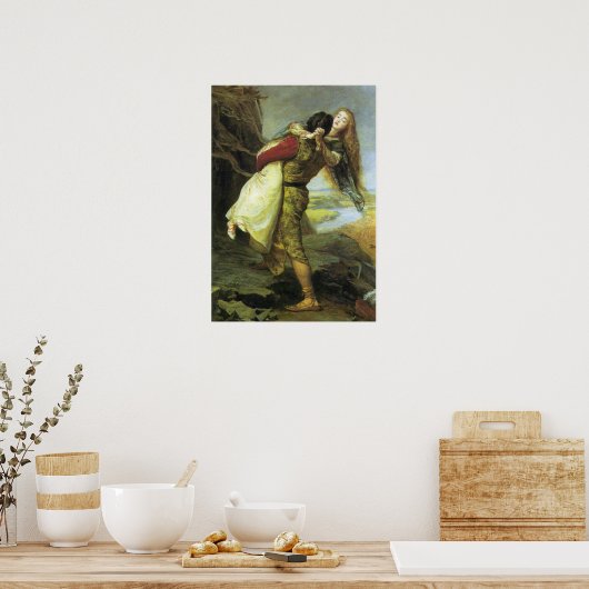 Millais - de kroon van de liefde, 1875 poster (Keuken)