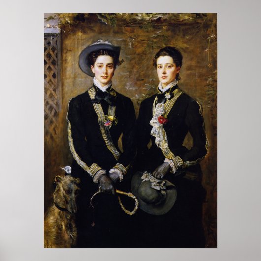 Millais - Twins Grace en Kate Hoare 1876 Poster (Voorkant)