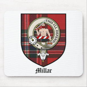 Millar Clan Crest Badge Tartan Muismat