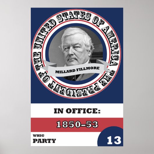 Millard Fillmore Presidentiële geschiedenis Poster (Voorkant)