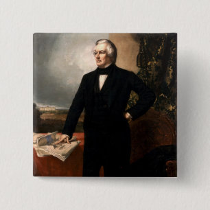 Millard Fillmore Vierkante Button 5,1 Cm