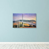 Millau Viaduct, Frankrijk Canvas Afdruk (Insitu (Houten vloer))