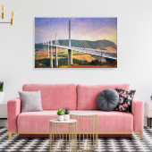Millau Viaduct, Frankrijk Canvas Afdruk (Insitu (Woonkamer))