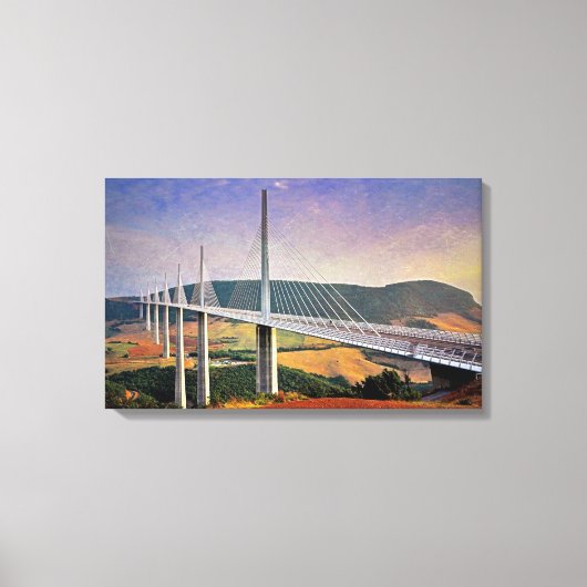Millau Viaduct, Frankrijk Canvas Afdruk (Voorkant)
