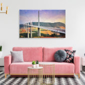Millau Viaduct, Frankrijk Canvas Afdruk (Insitu (Woonkamer))