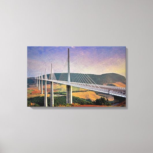 Millau Viaduct, Frankrijk Canvas Afdruk (Voorkant)