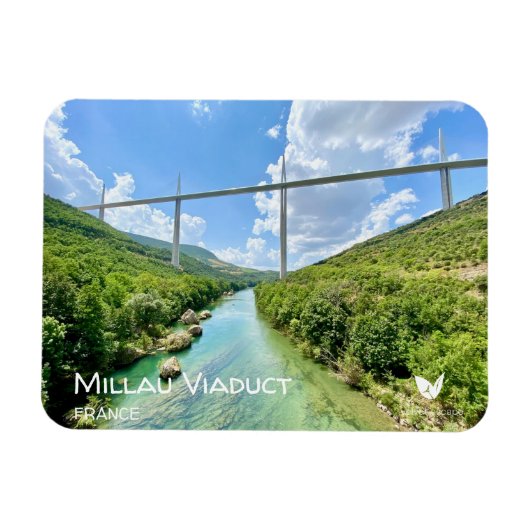 Millau Viaduct, Frankrijk, fridge magnet Magneet (Horizontaal)