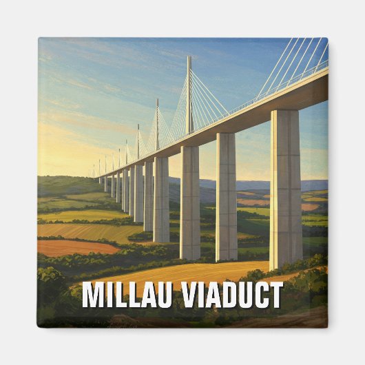 Millau Viaduct Frankrijk Reizen Magneet (Voorkant)