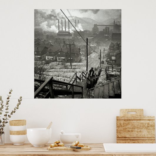 MILLDISTRICT VAN 1940 PITTSBURGH POSTER (Keuken)