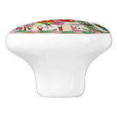 Mille famille roos Chinees bord Keramische Knop (Zijkant)