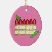 Mille Feuille Frans Voedsel Bladerdeeg Frambozen Keramisch Ornament (Rechts)