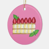 Mille Feuille Frans Voedsel Bladerdeeg Frambozen Keramisch Ornament (Links)