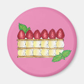 Mille Feuille Frans Voedsel Bladerdeeg Frambozen Magneet (Voorkant)