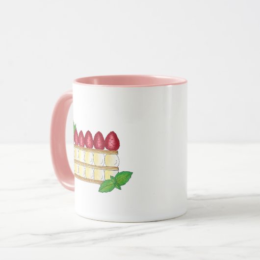 Mille Feuille Frans Voedsel Bladerdeeg Frambozen Mok (Voorkant links)