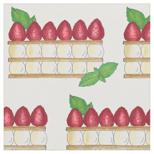 Mille Feuille Frans Voedsel Bladerdeeg Frambozen Stof (Close Up)