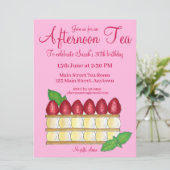 Mille Feuille French Pastry Aftermiddag Tea Party Kaart (Staand voorkant)